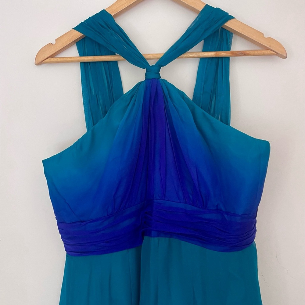 Jones New York Blue Teal Ombré
Halter Flowy 100% silk Dress - Picture 9 of 11